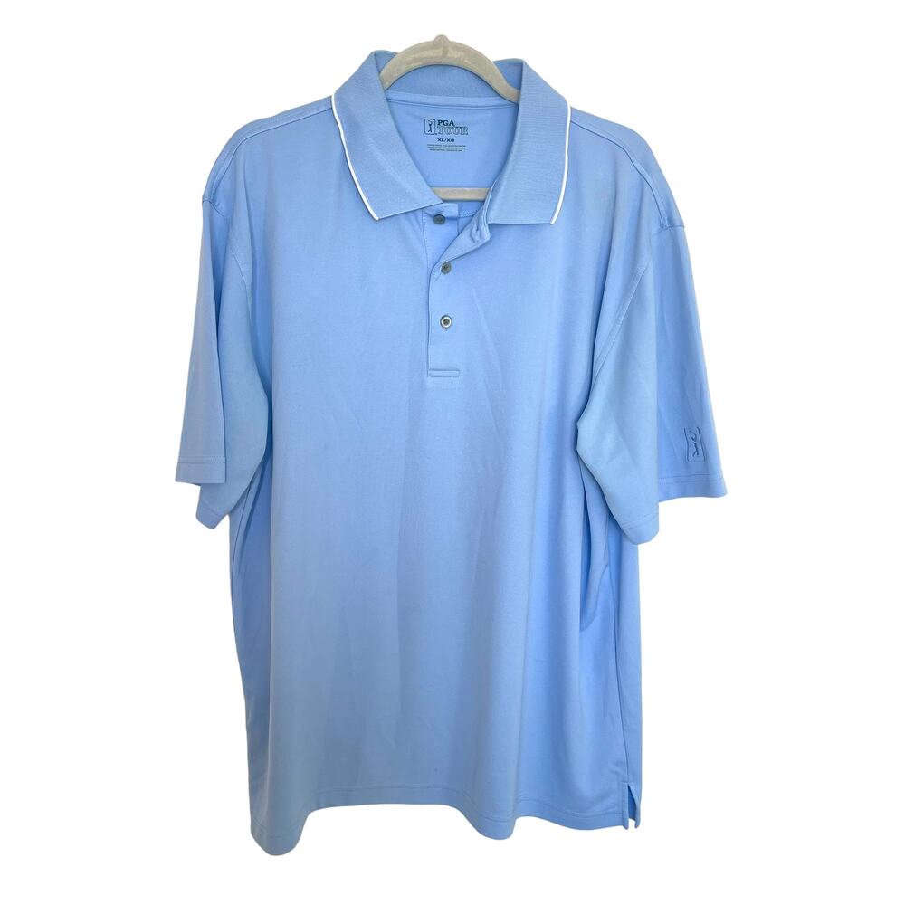 PGA Tour Men's Blue Golf Athletic Polo Extra Large